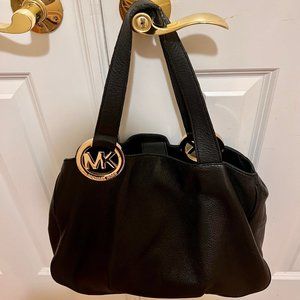 Michael Kors Black Fulton East West Shoulder leather tote